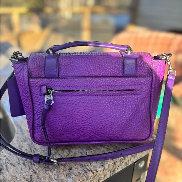 COACH Bleecker Mini Brooklyn Messenger & Matching Wristlet Set – Loganberry - Picture 7 of 13